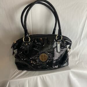 Scale Shoulder Bag Hot in Hollywood Purple Snakeskin Print with Side Ring Cinch